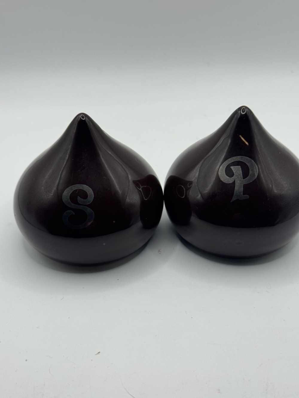 Hershey Kiss Brown Ceramic Salt and Pepper Shakers - Set of 2